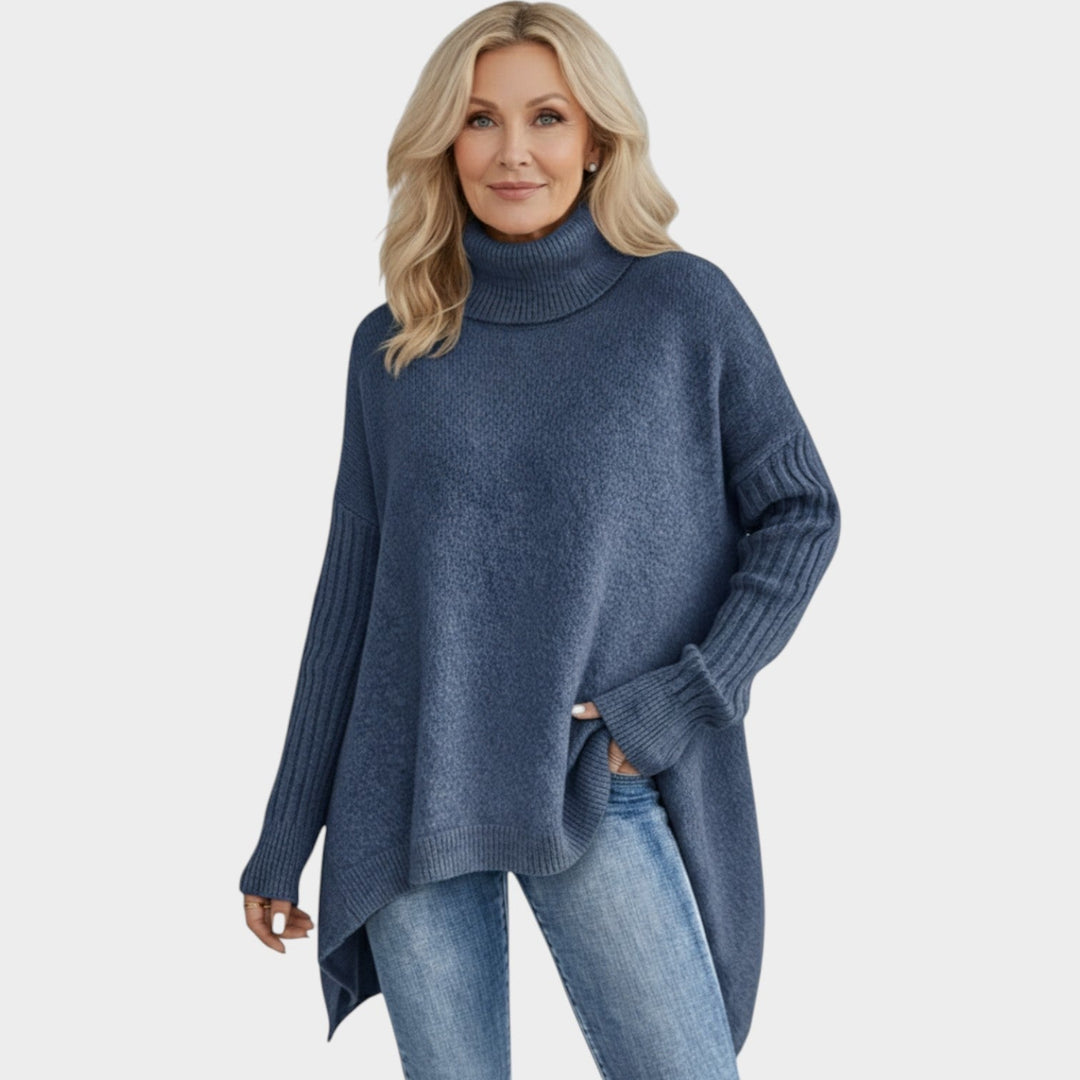 Women's Chunky Knit Oversized Turtleneck Sweater