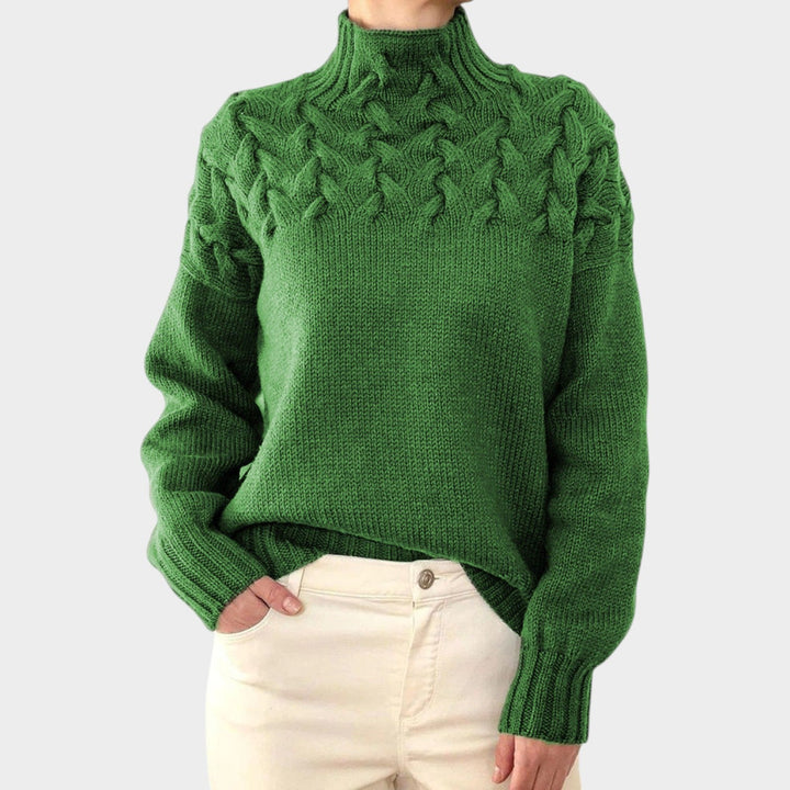 Cable Knit Turtleneck Versatile Sweater
