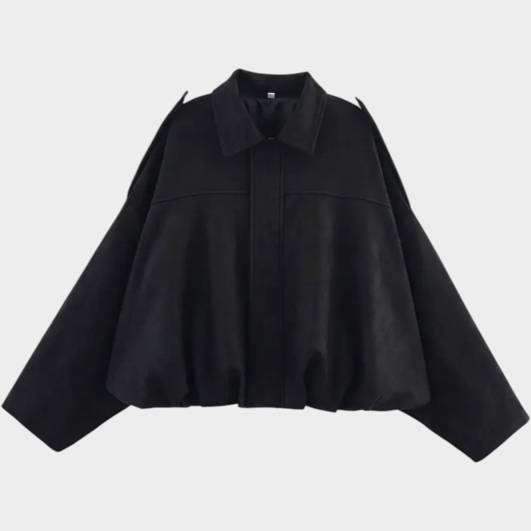 Women’s Suede Bomber Jacket Large Pockets Casual Style