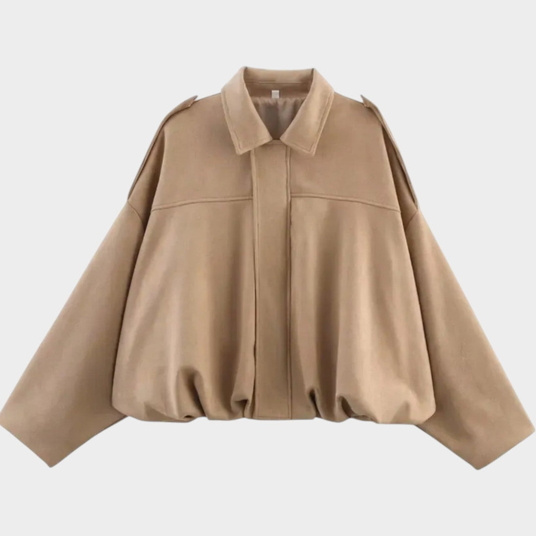 Women’s Suede Bomber Jacket Large Pockets Casual Style