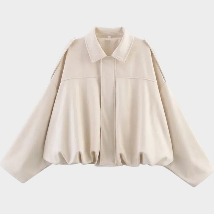 Women’s Suede Bomber Jacket Large Pockets Casual Style