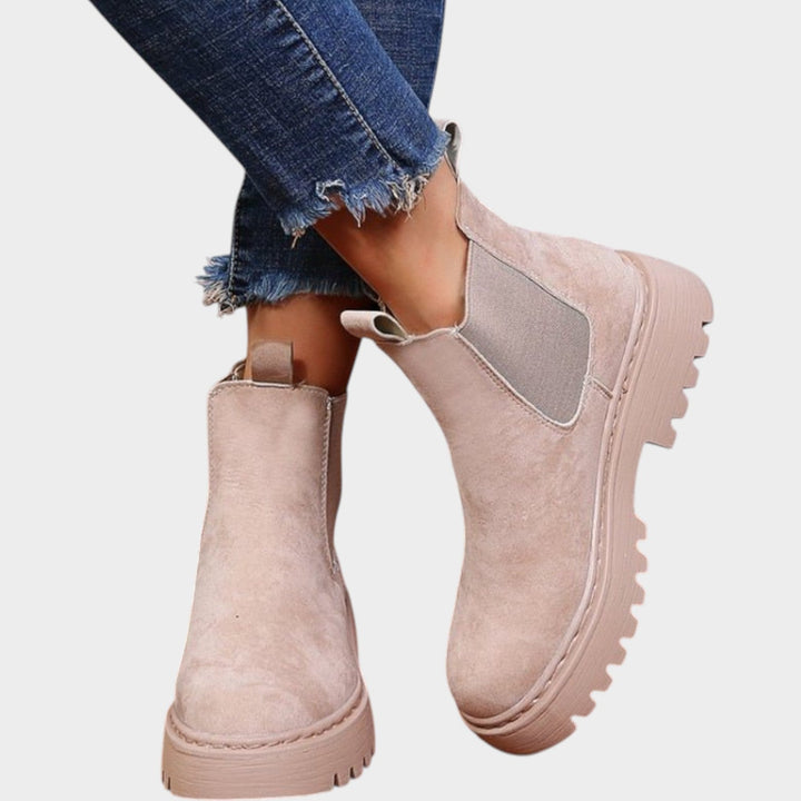 Soft Suede Chelsea Boots with Platform Sole