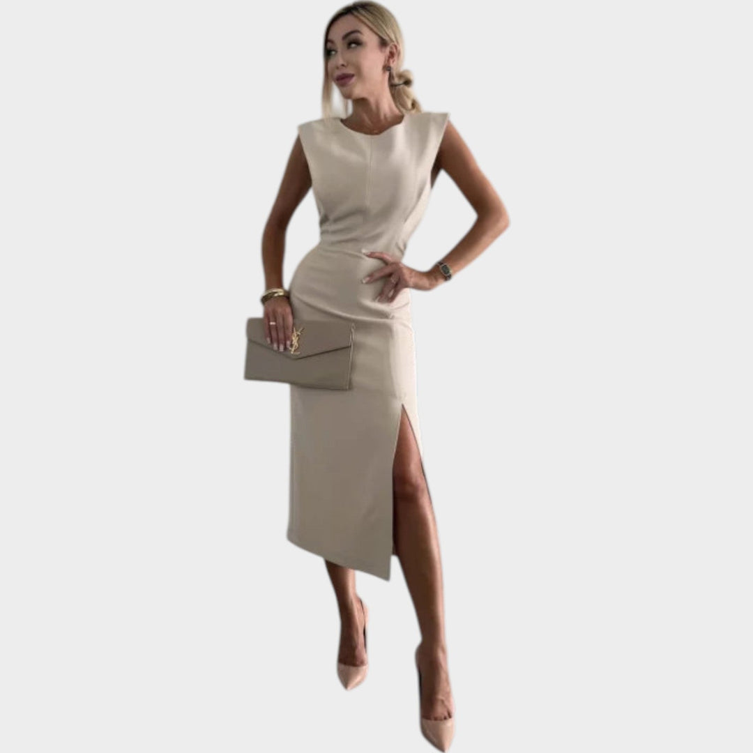 Sleek Asymmetrical Midi Dress