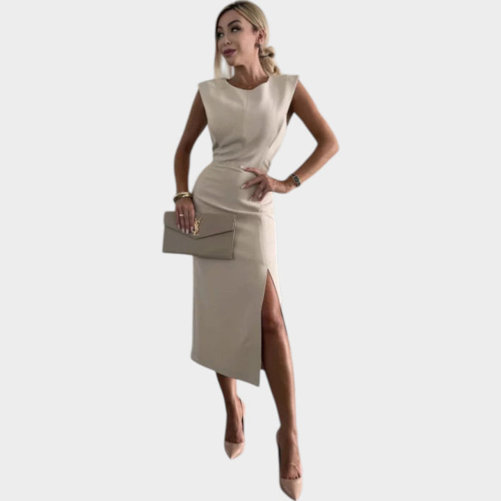 Sleek Asymmetrical Midi Dress
