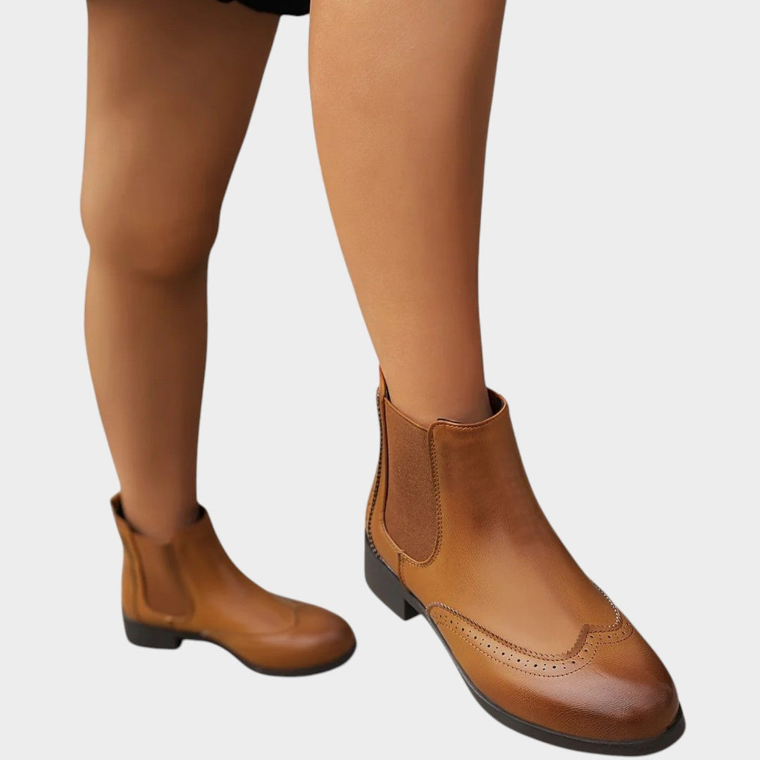 Brogue Leather Chelsea Boots