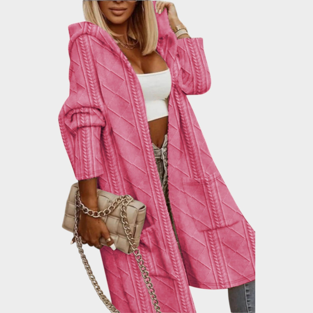 Women's Chunky Knit Hooded Cardigan