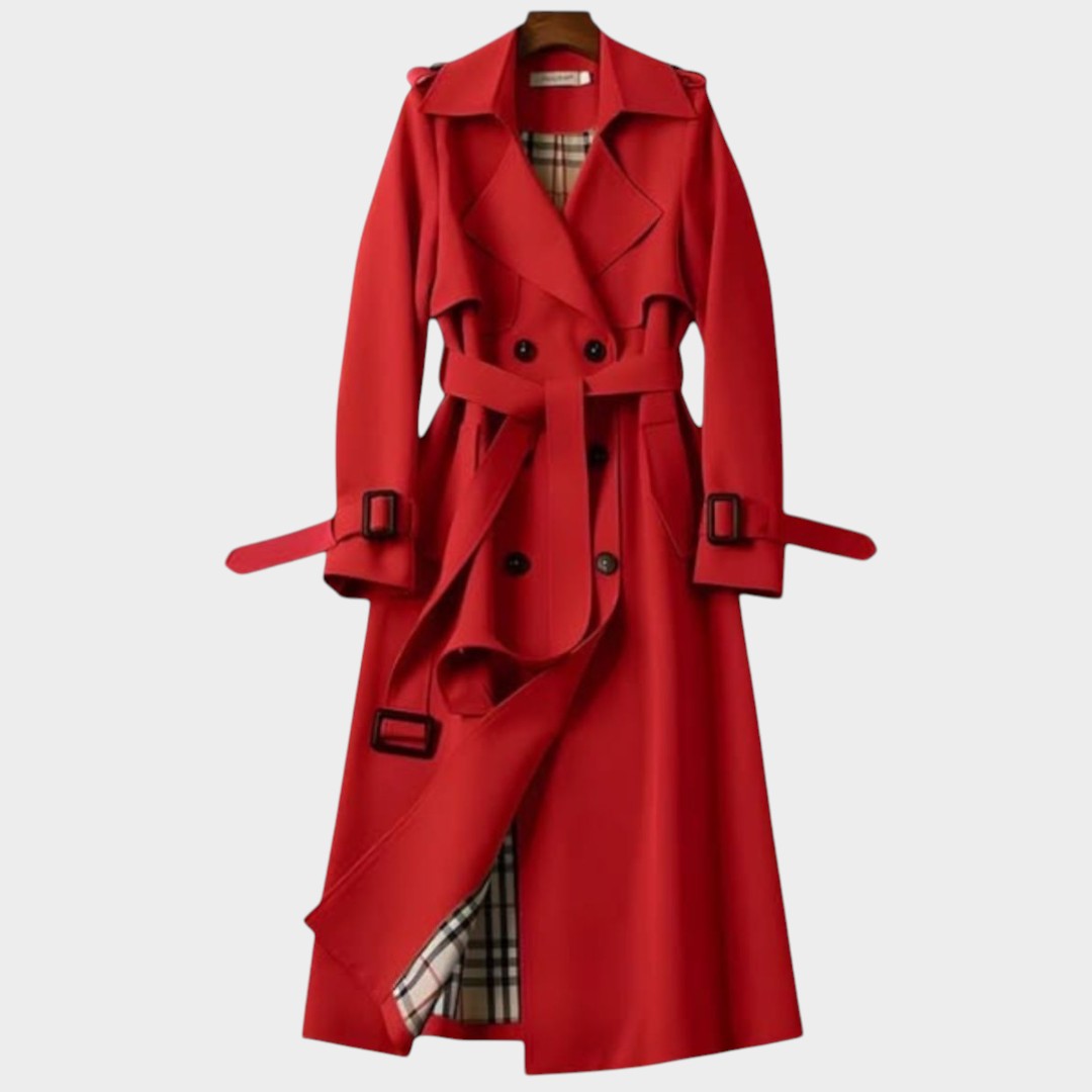 Women's Trench Coat Belted Double-Breasted