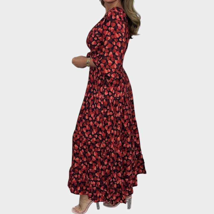 Long Sleeve Printed Maxi Dress