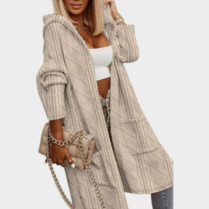Women's Chunky Knit Hooded Cardigan