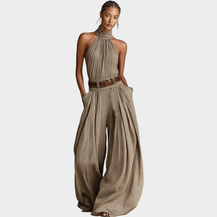 Halter Neck Wide-Leg Jumpsuit