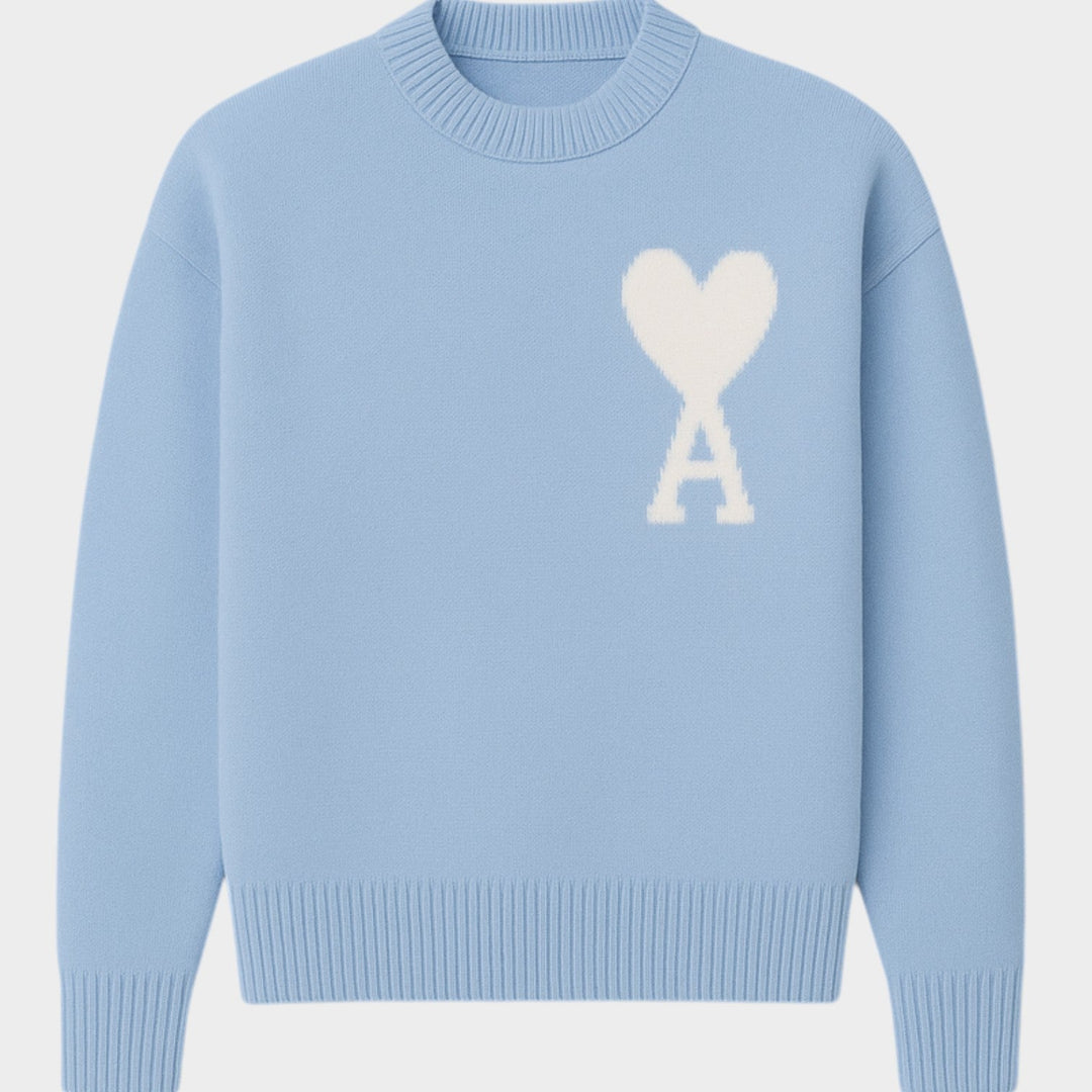 Women's Heart Embroidered Knit Sweater