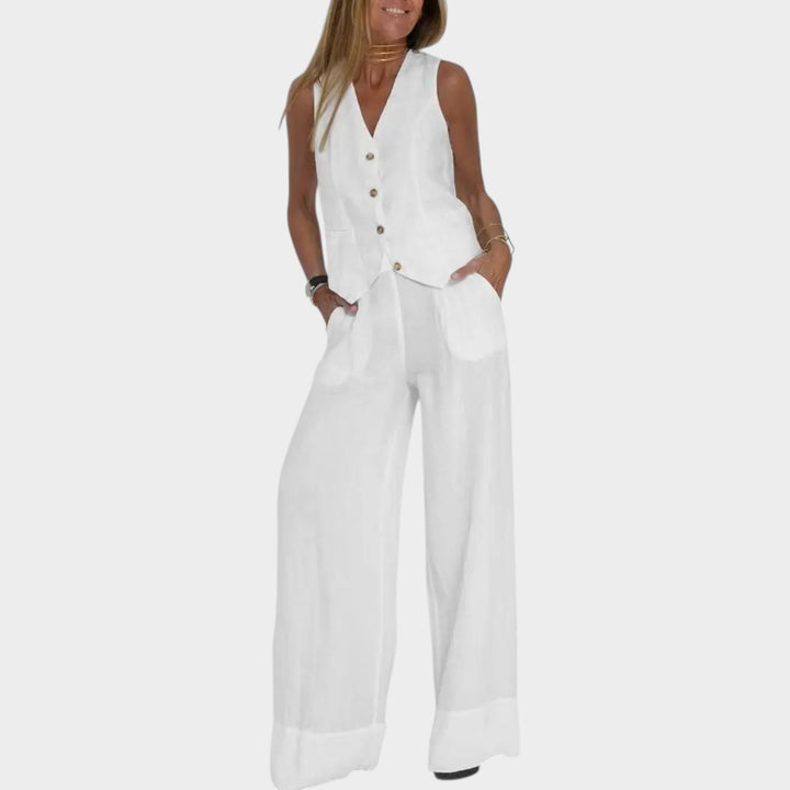 Chic Sleeveless Vest & Wide-Leg Set