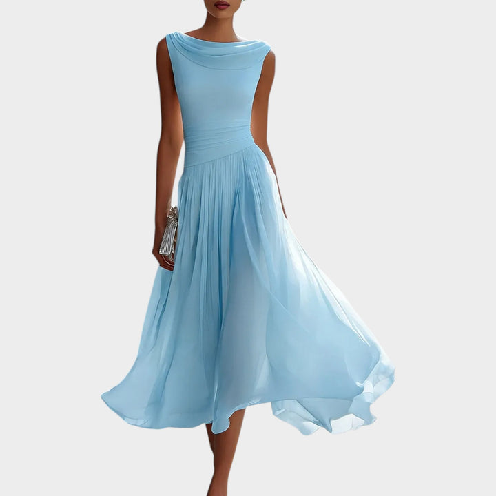 Elegant Pleated Flow Midi Dress