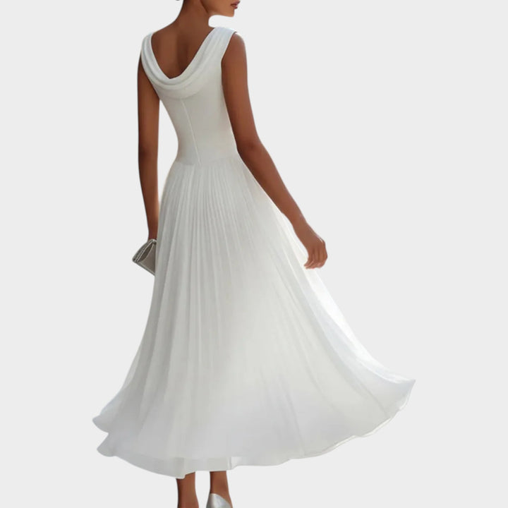Elegant Pleated Flow Midi Dress
