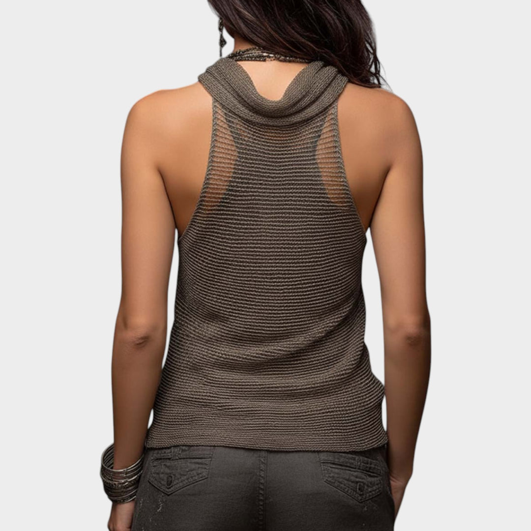 Draped Knit Halter Tank