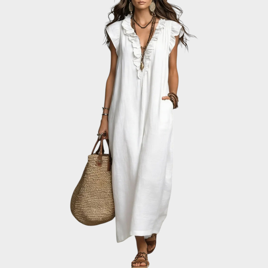 Ruffle Detail Relaxed Maxi Dress