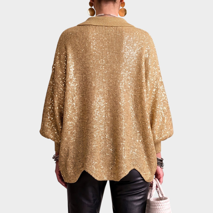 Women's Knit Cardigan Gold Button Oversized