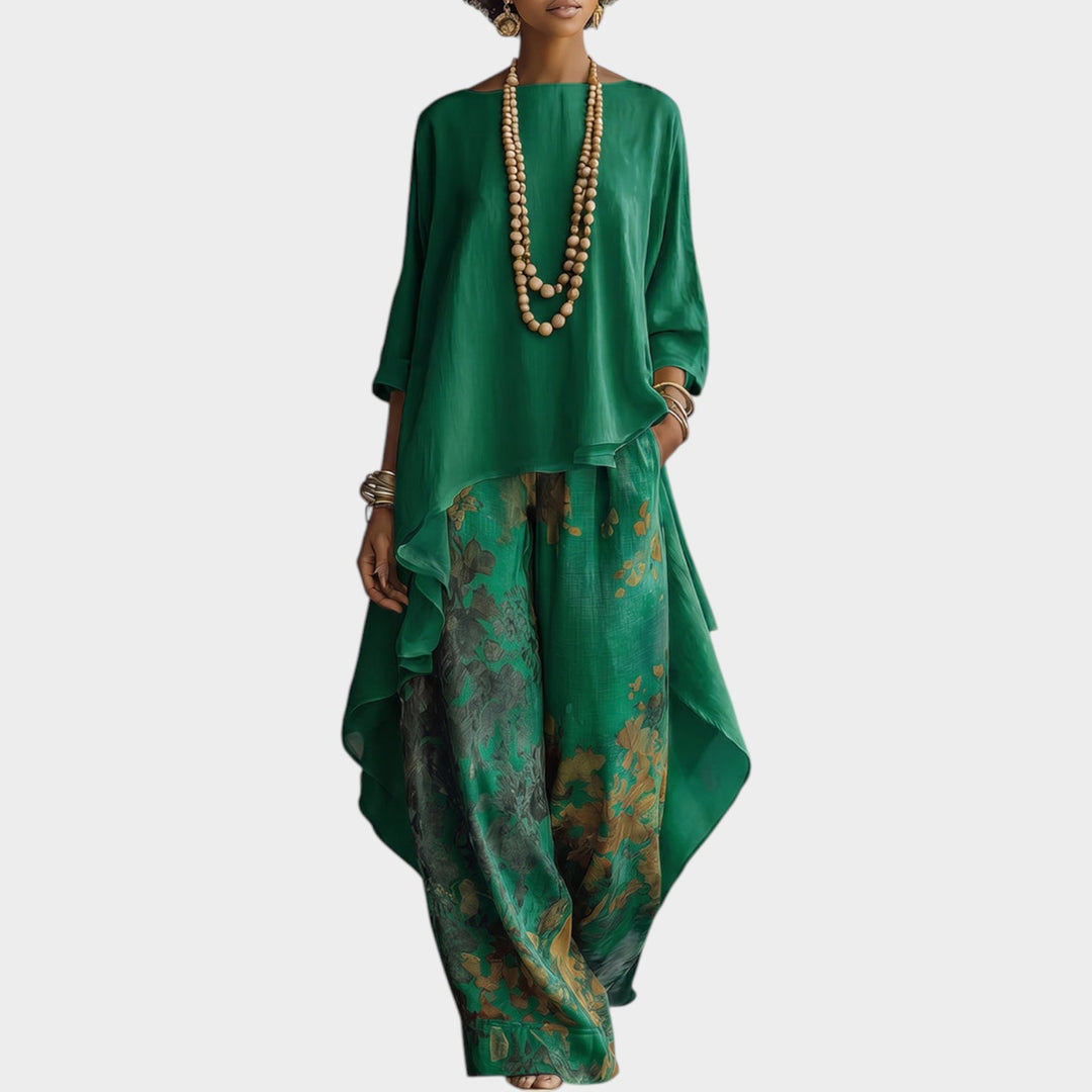 Flowy Printed Two-Piece Lounge Set