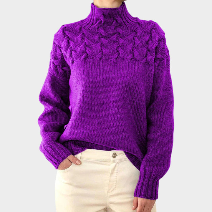 Cable Knit Turtleneck Versatile Sweater