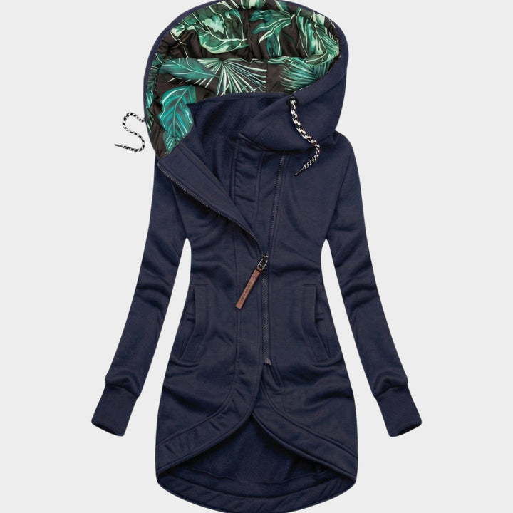 Women's Winter Parka Jacket Asymmetric Zip Long Line