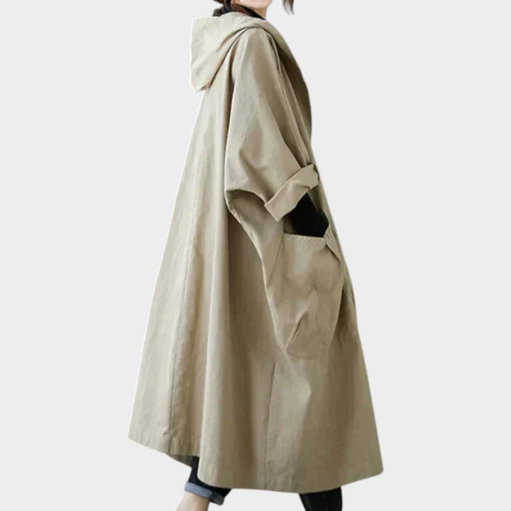 Women's Trench Coat Hooded Longline Oversized