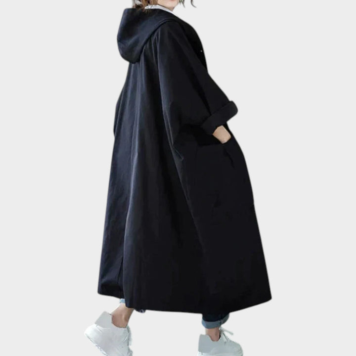 Women's Trench Coat Hooded Longline Oversized