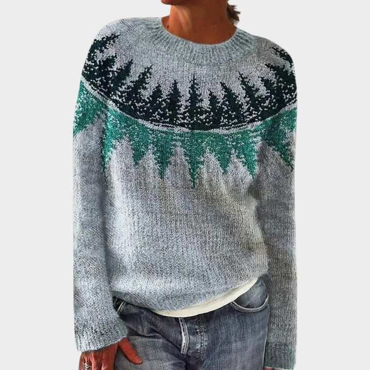 Women's Knit Sweater Nordic Pattern Cozy Wear