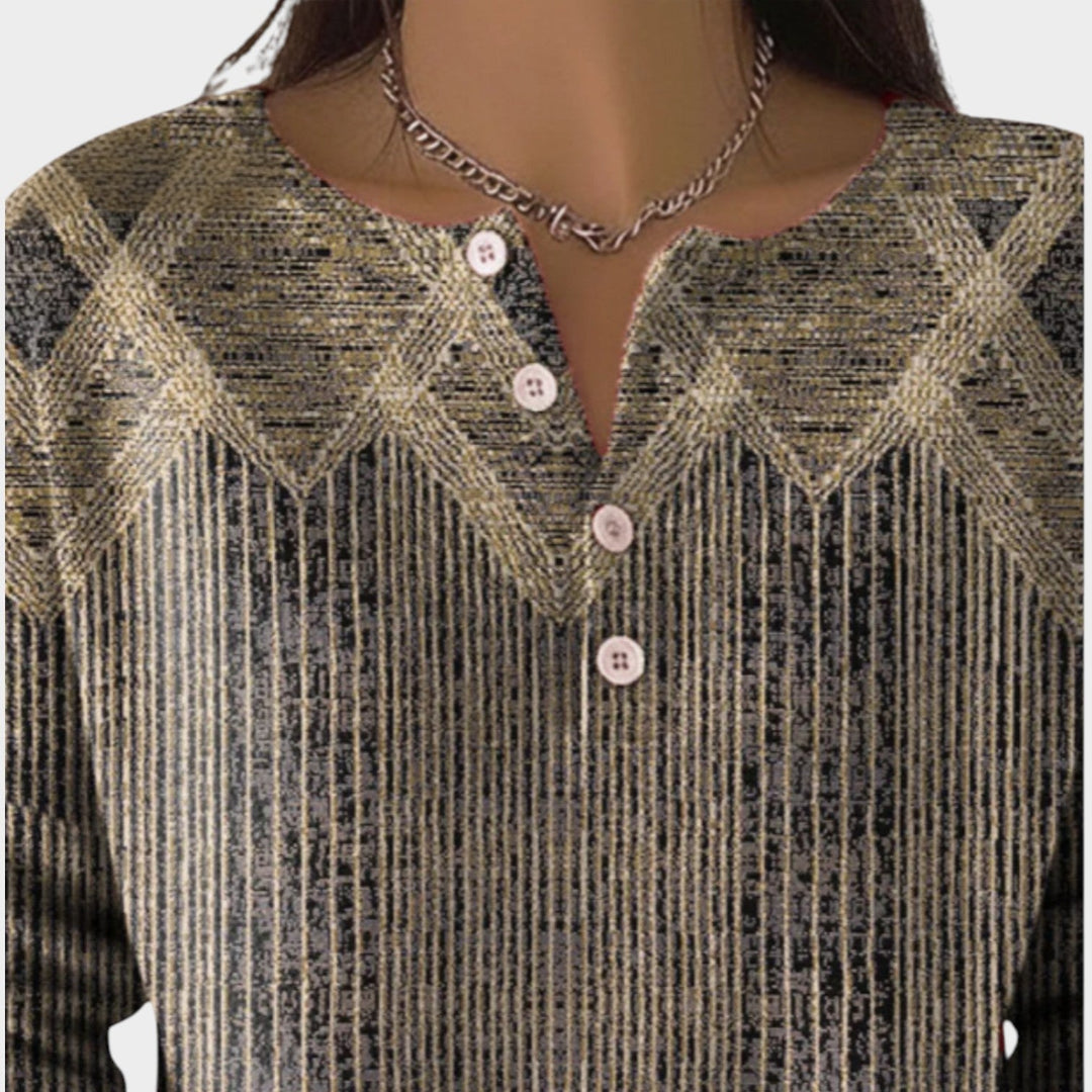 Vintage Pattern Knit Top