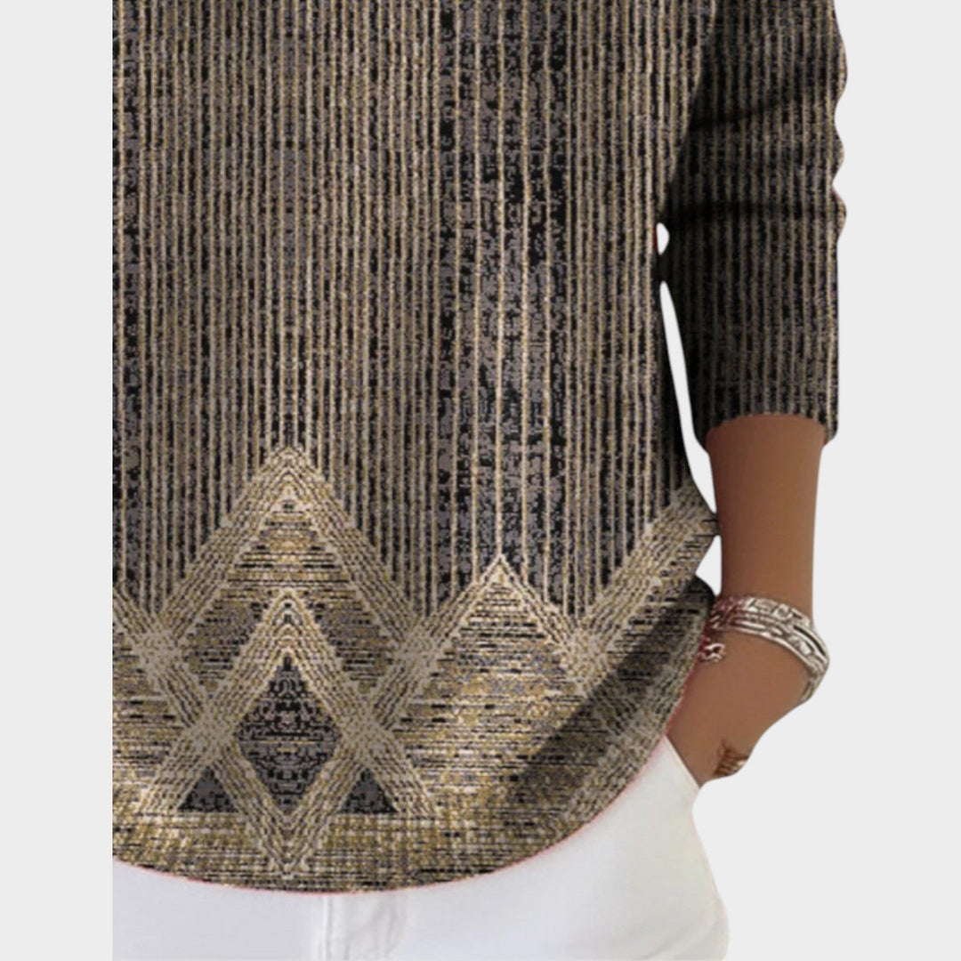 Vintage Pattern Knit Top