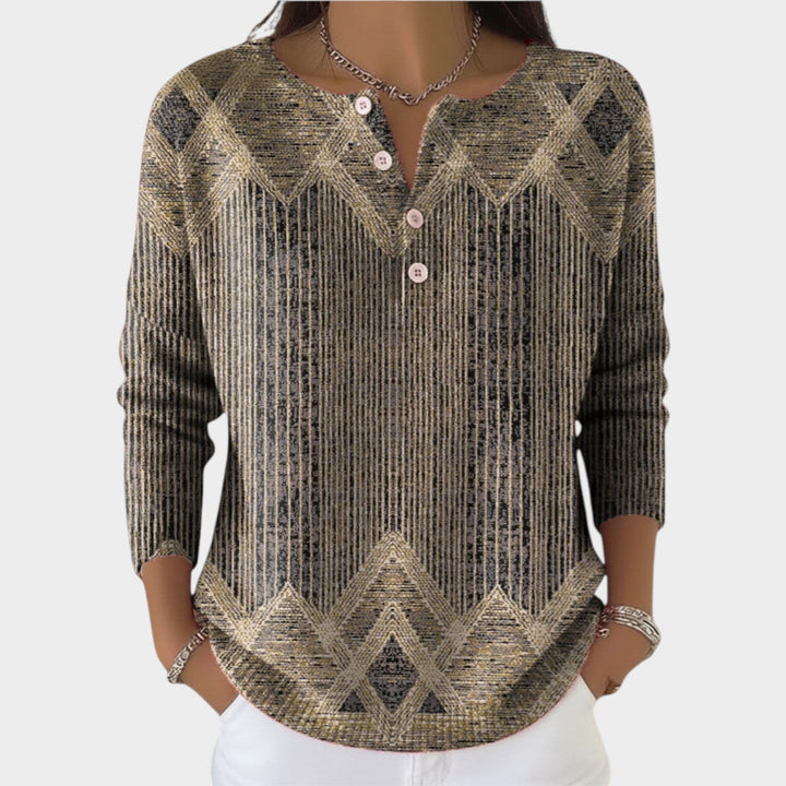 Vintage Pattern Knit Top