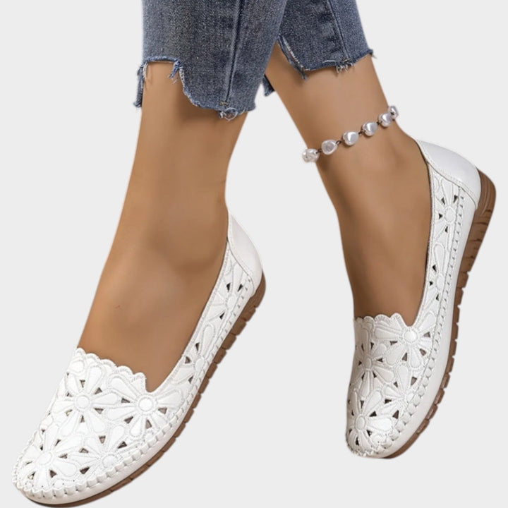 Elegant Floral Cutout Flats