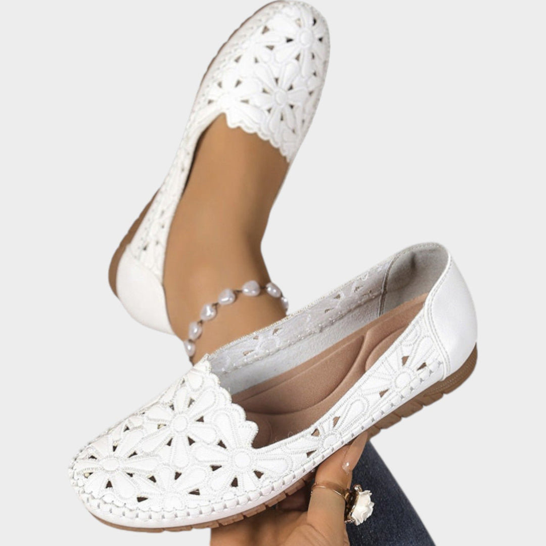 Elegant Floral Cutout Flats