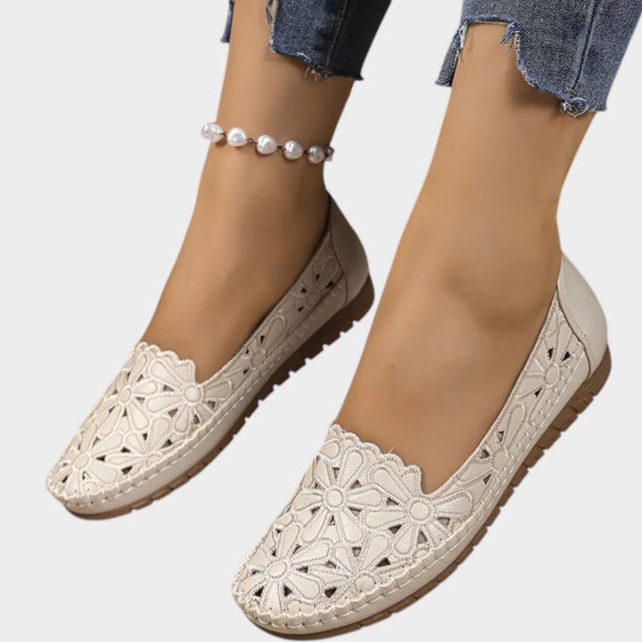 Elegant Floral Cutout Flats