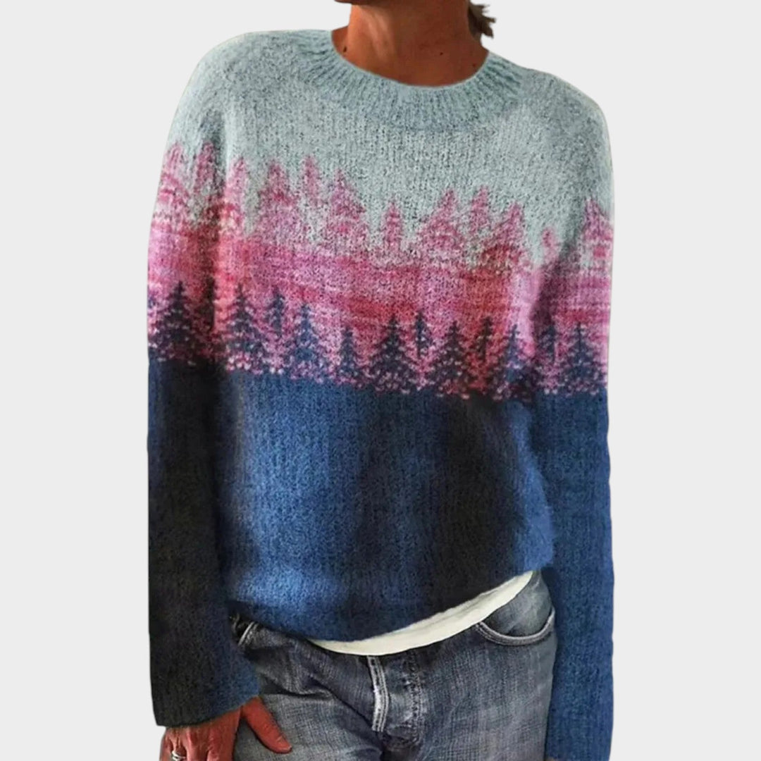 Women's Knit Sweater Nordic Pattern Cozy Wear