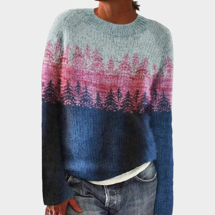 Women's Knit Sweater Nordic Pattern Cozy Wear