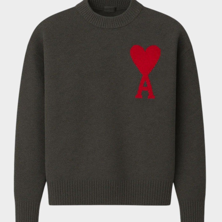 Women's Heart Embroidered Knit Sweater