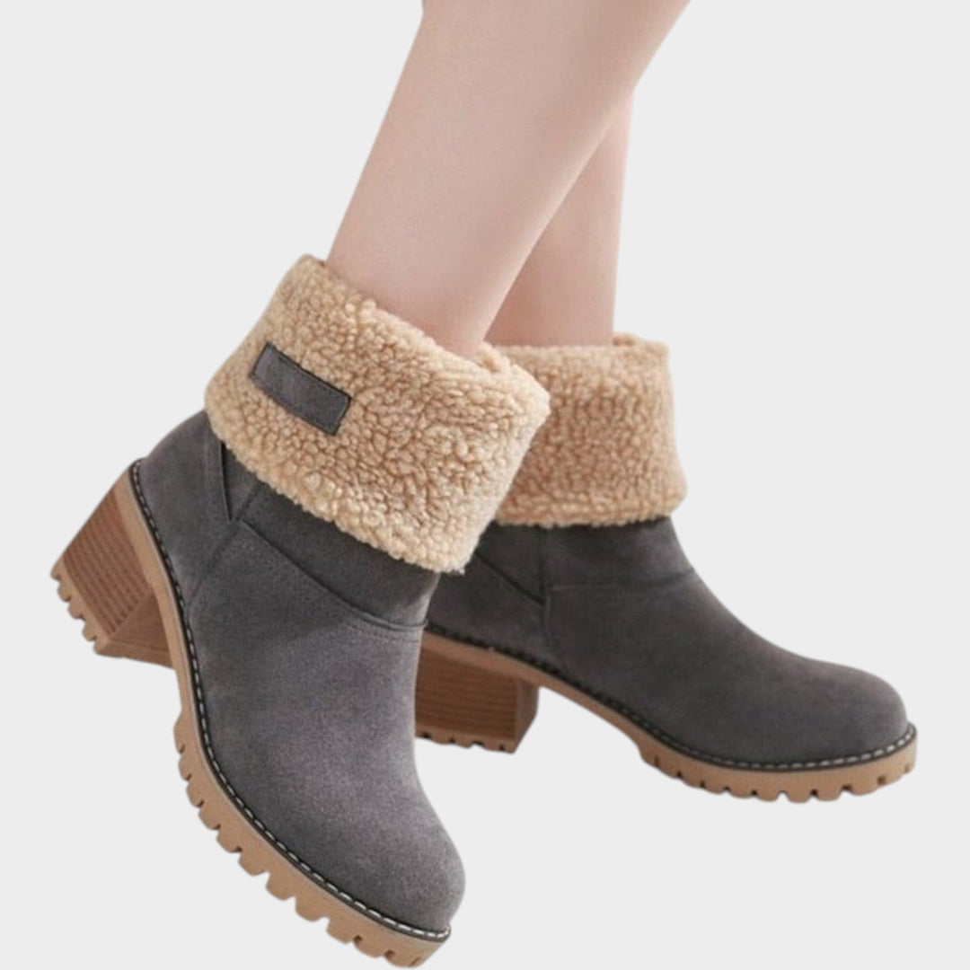 Women's Ankle Boots Sherpa Lined Chunky Block Heel