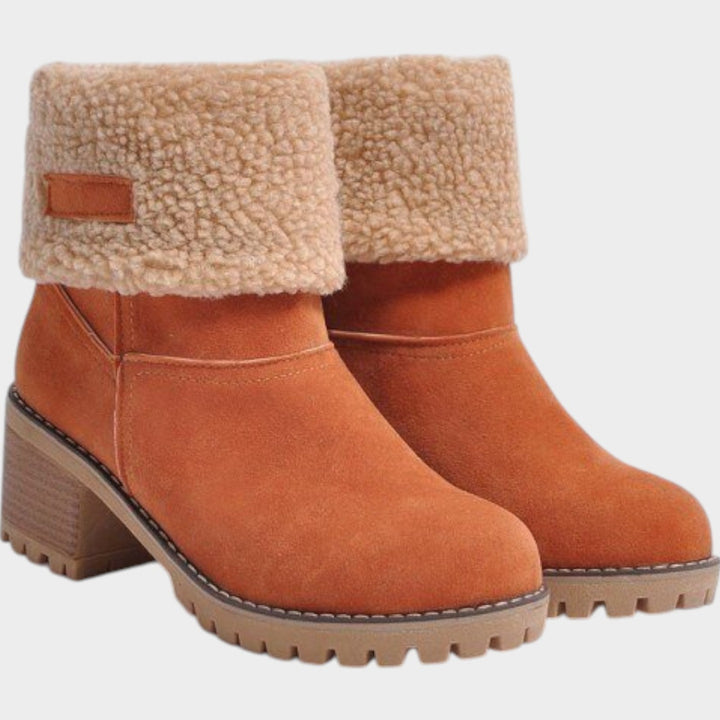 Women's Ankle Boots Sherpa Lined Chunky Block Heel