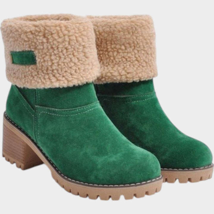 Women's Ankle Boots Sherpa Lined Chunky Block Heel