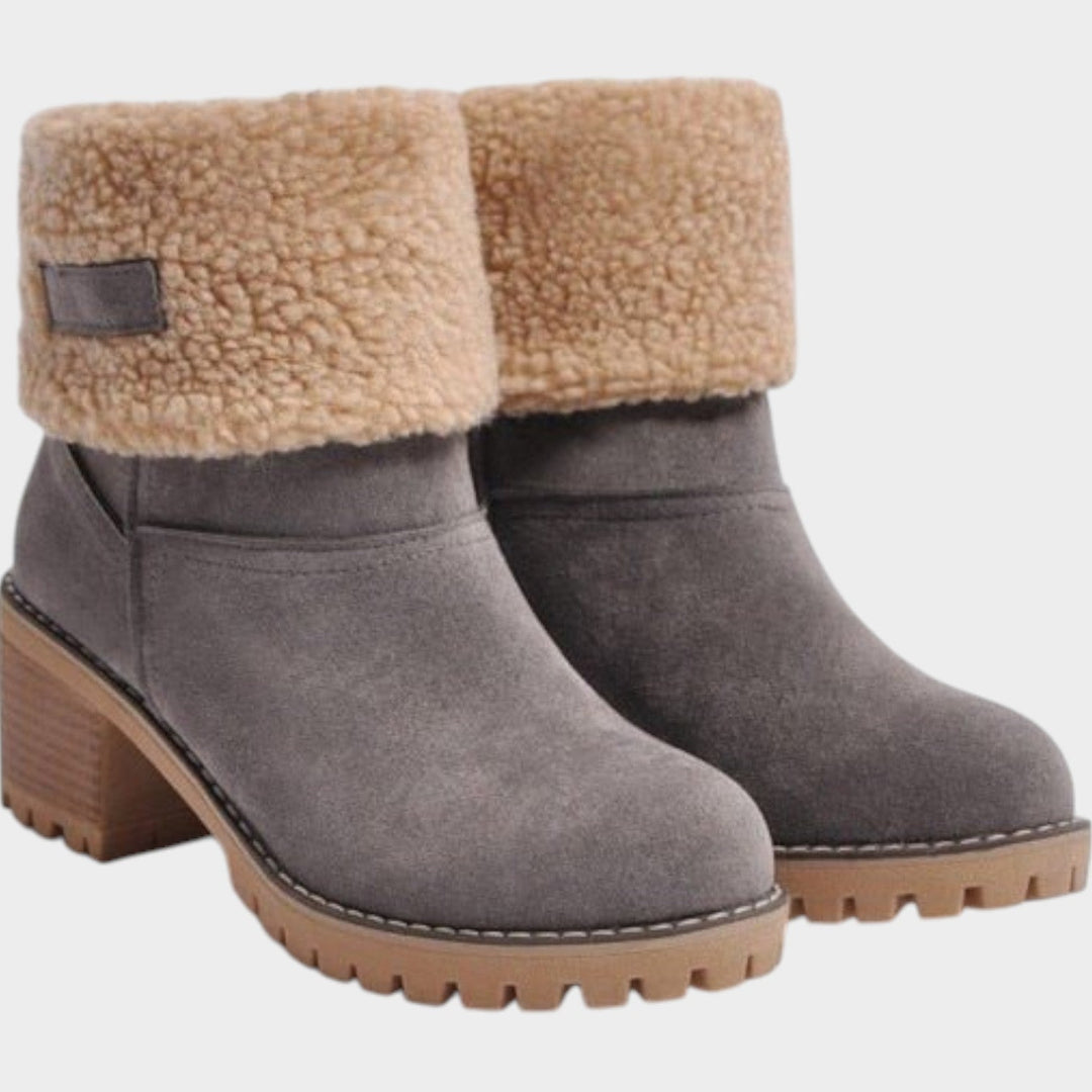 Women's Ankle Boots Sherpa Lined Chunky Block Heel