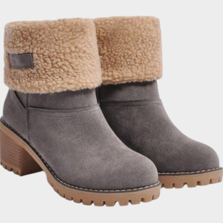 Women's Ankle Boots Sherpa Lined Chunky Block Heel