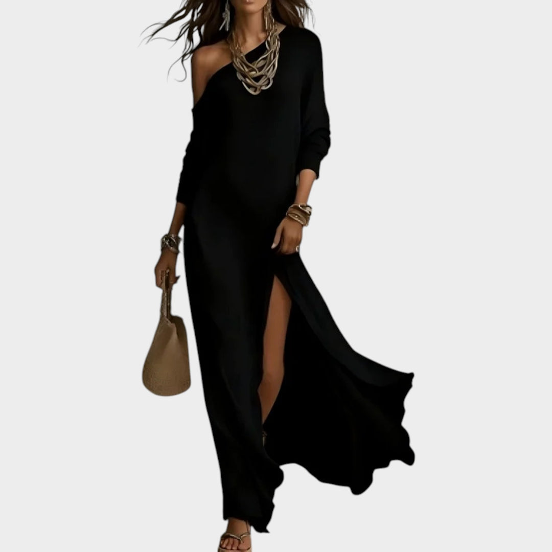 One-Shoulder Split Maxi Dress