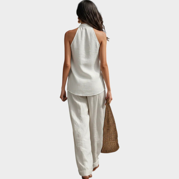Relaxed Halter Neck Two-Piece Set