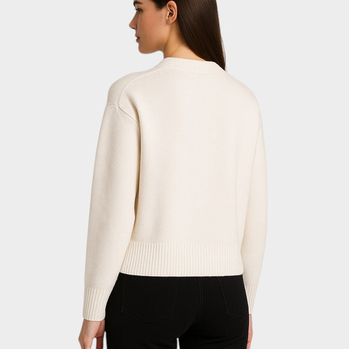 Women's Heart Embroidered Knit Sweater