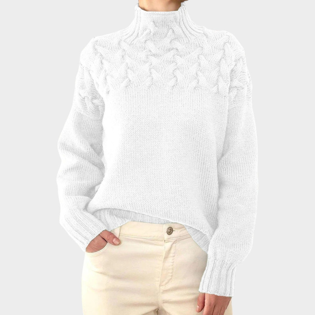 Cable Knit Turtleneck Versatile Sweater