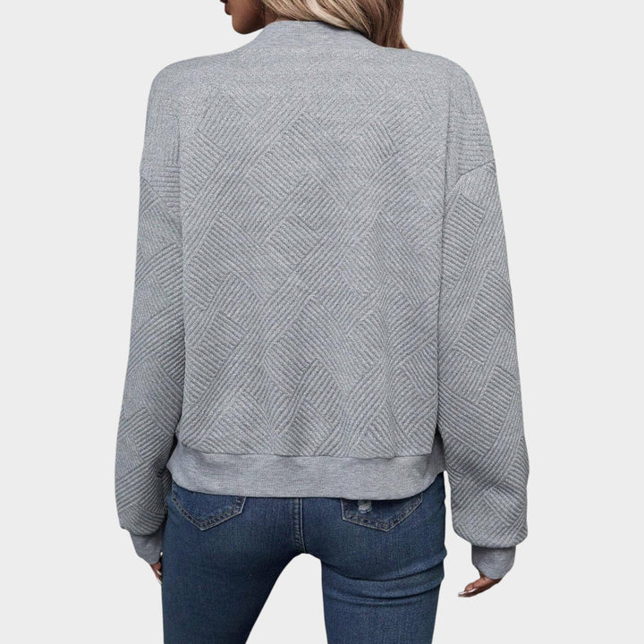 Women’s Bomber Jacket Casual Textured Zip Up Lightweight