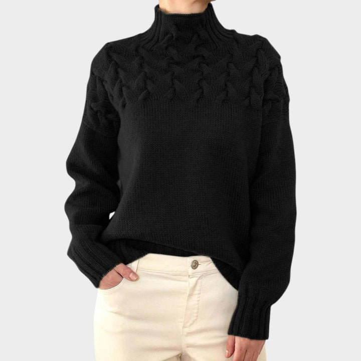 Cable Knit Turtleneck Versatile Sweater